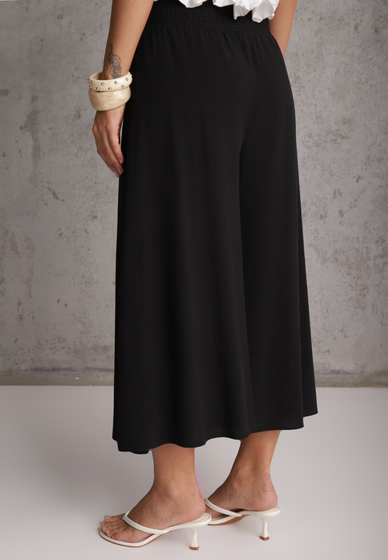 j.stars Pantaloni negri largi High Waist cu lungime 7/8 Rathi