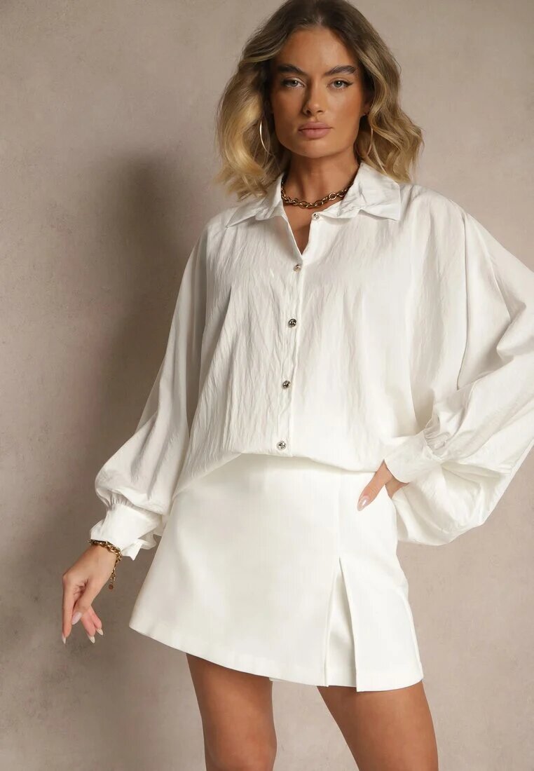 j studio Cămașă Albă cu vâscoză în stil batwing Sonarielia
