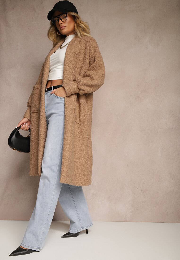 j studio Palton Maro deschis Boucle Deschis Cango