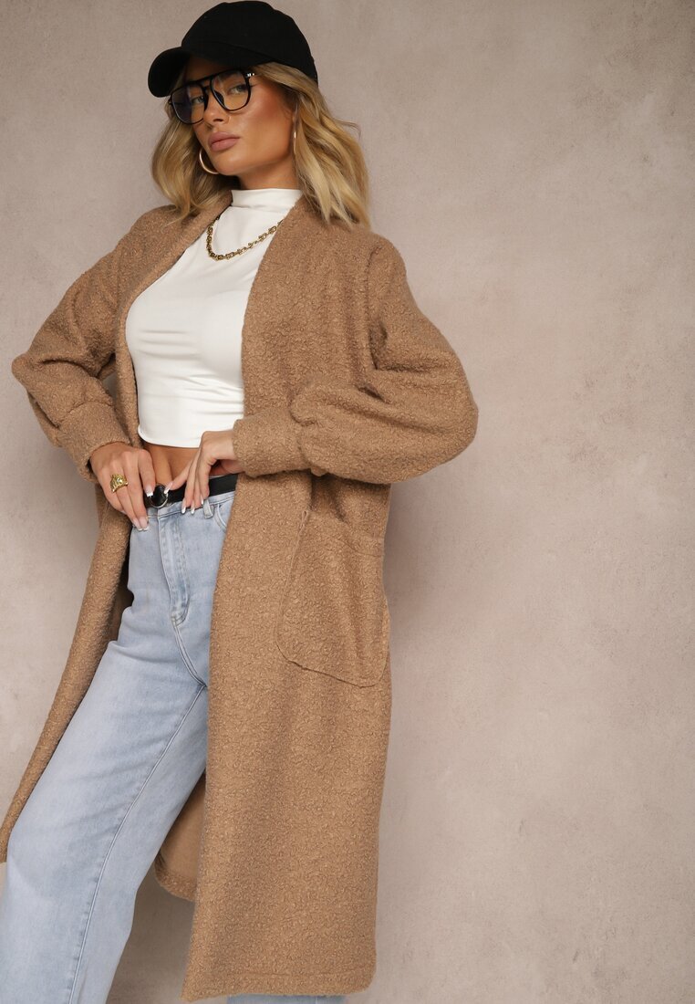 j studio Palton Maro deschis Boucle Deschis Cango