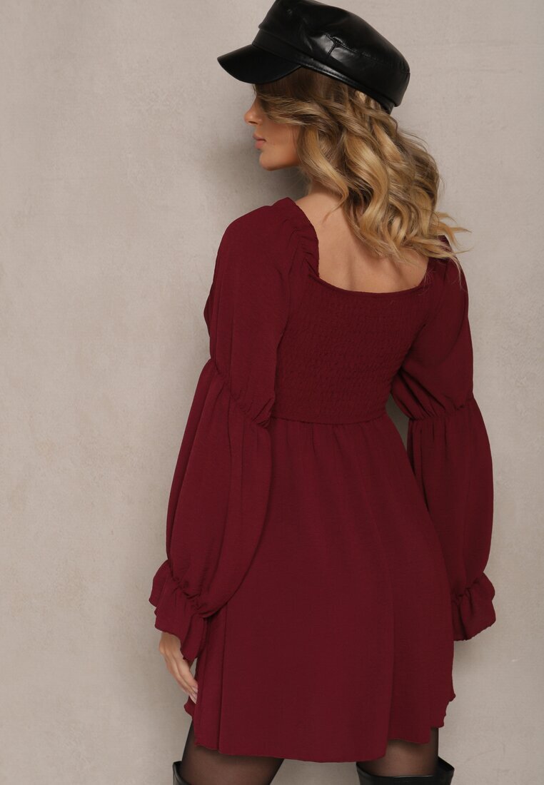 j studio Rochie Grena cu top elastic croi evazat și volane Savione