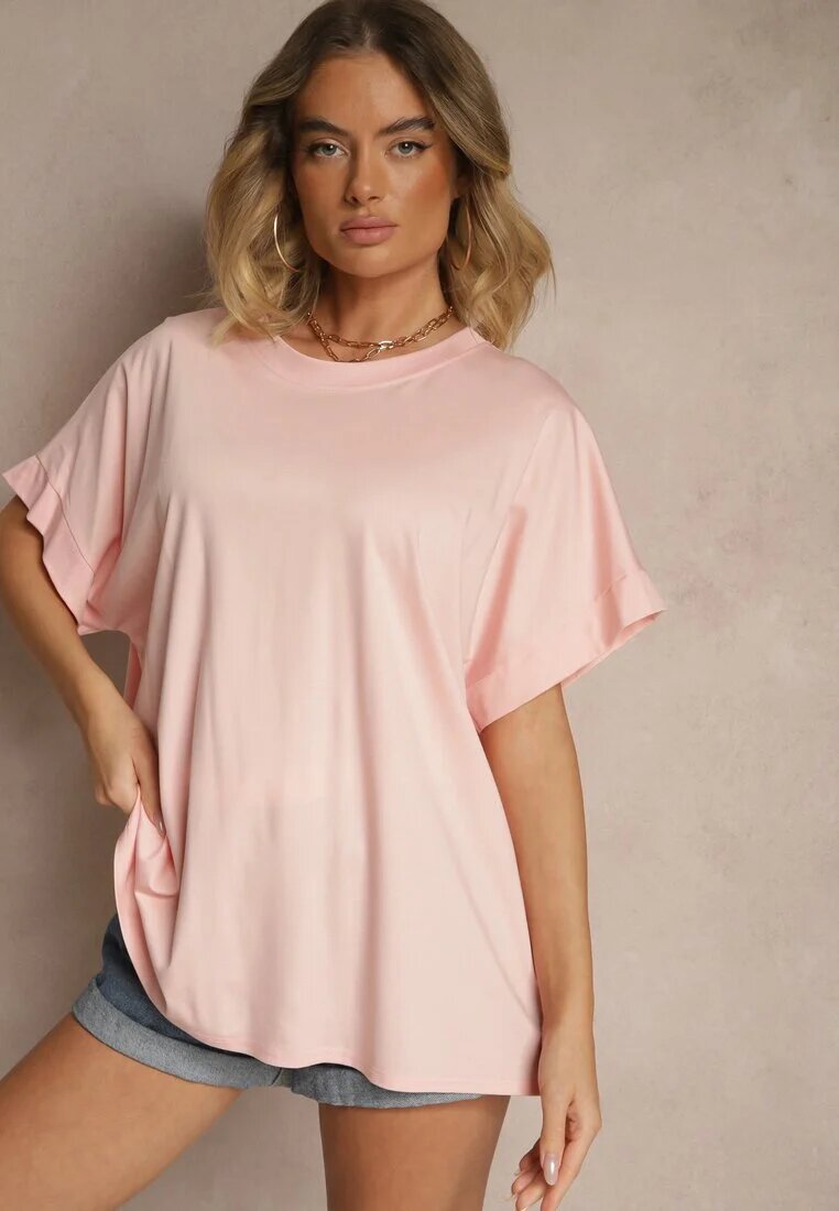 j studio Tricou Roz deschis din vâscoză cu croială tip liliac Tanalitha