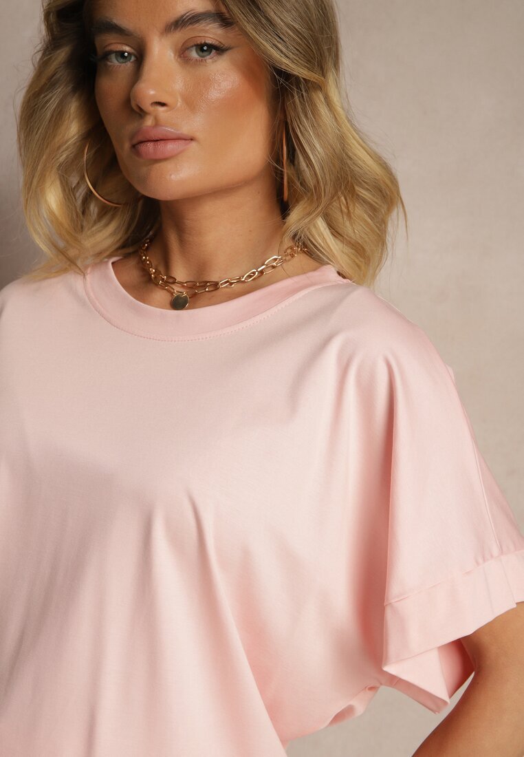 j studio Tricou Roz deschis din vâscoză cu croială tip liliac Tanalitha