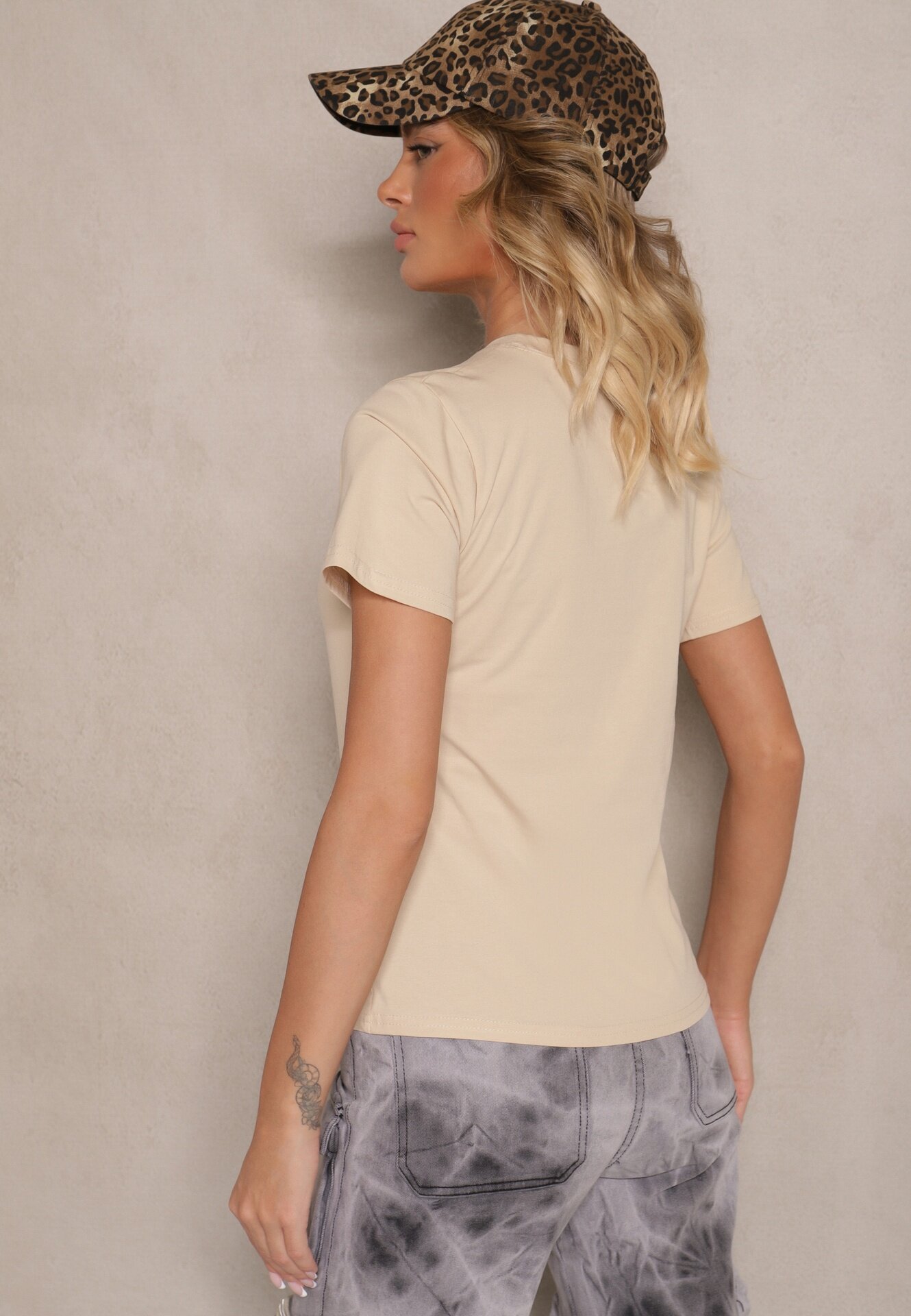 j.style Tricou Casual Din bumbac Bej Rivali