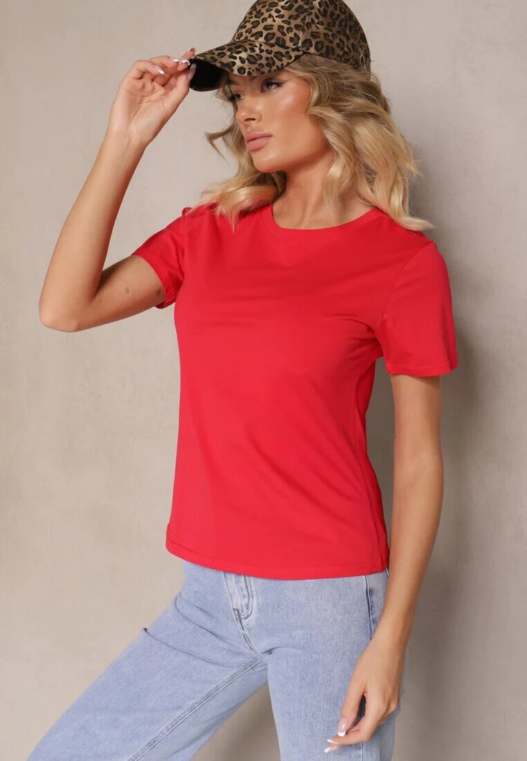 j.style Tricou Roșu Casual din Bumbac Rivali