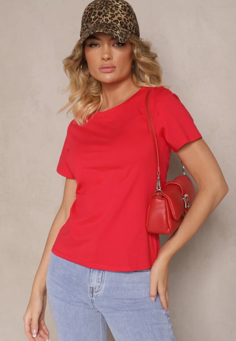 j.style Tricou Roșu Casual din Bumbac Rivali