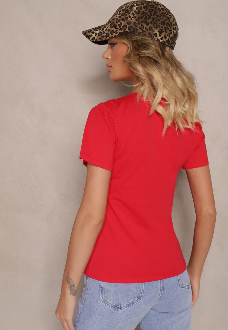 j.style Tricou Roșu Casual din Bumbac Rivali