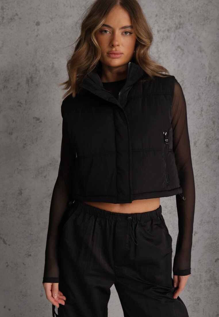 j.style Vestă Neagră Matlasată Puffer crop Tadrel
