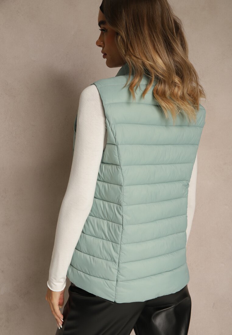 j.style Vestă verde deschis decorată cu matlasare Soellame
