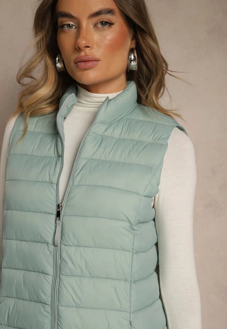 j.style Vestă verde deschis decorată cu matlasare Soellame