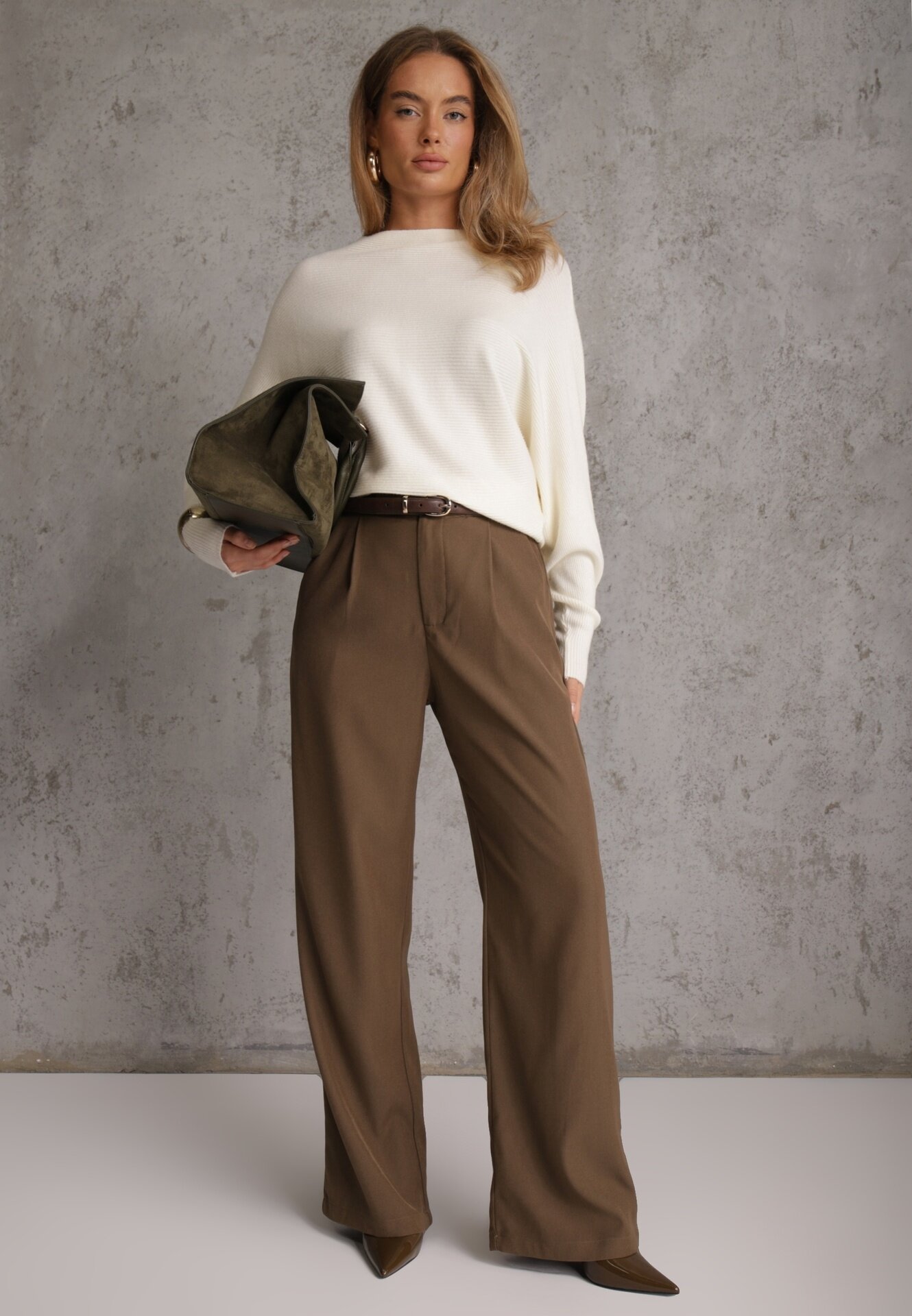 j&x Basic pulover batwing cu vâscoză Rosanel Bej deschis