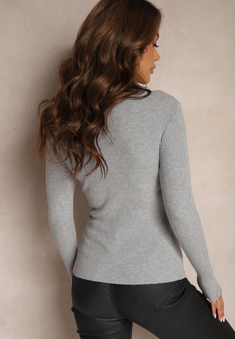 j&x Bluză Gri Longsleeve în Dungi Subțiri Terilissa