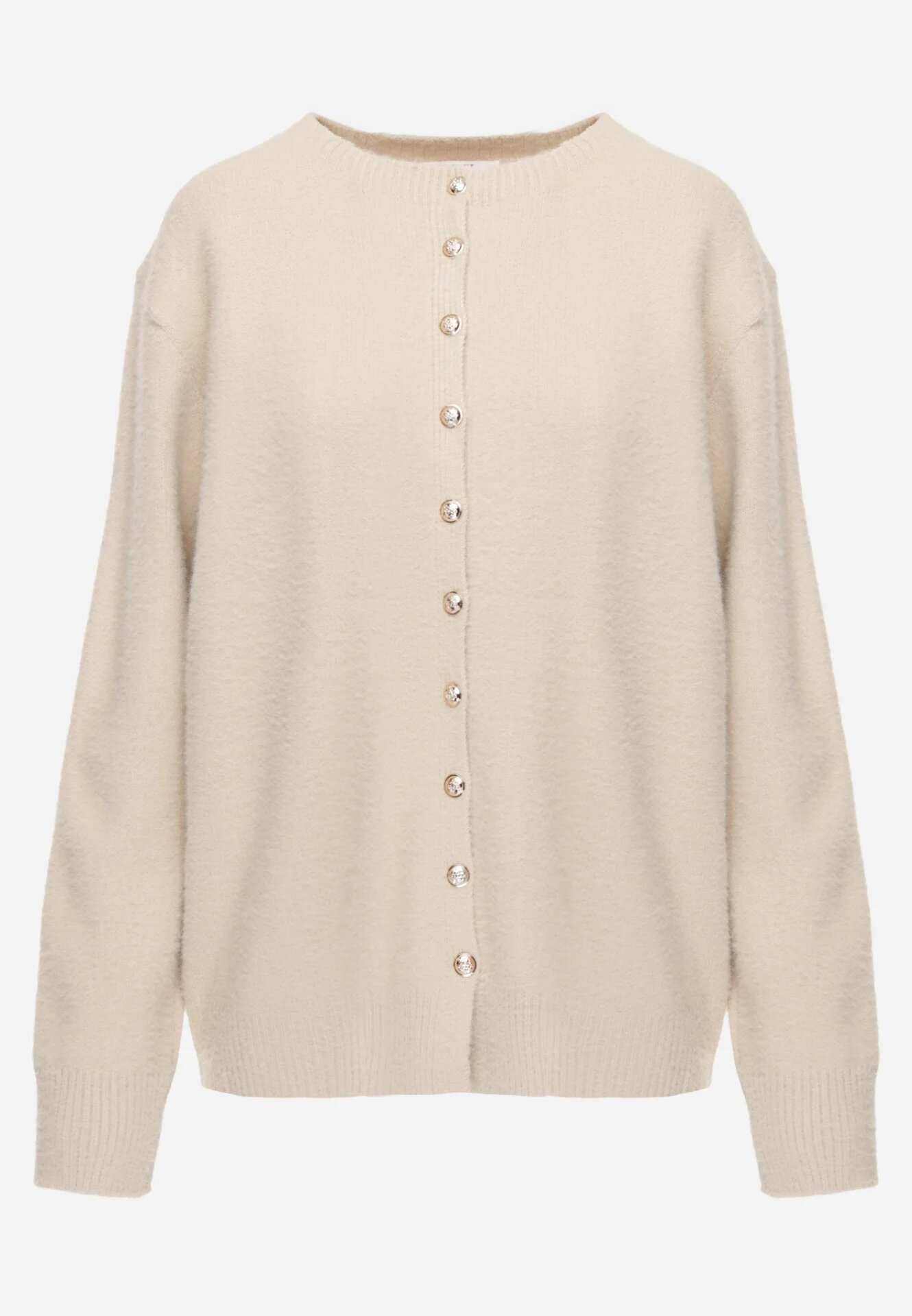 j&x Cardigan descheiat cu nasturi metalici Vizma Bej Bej