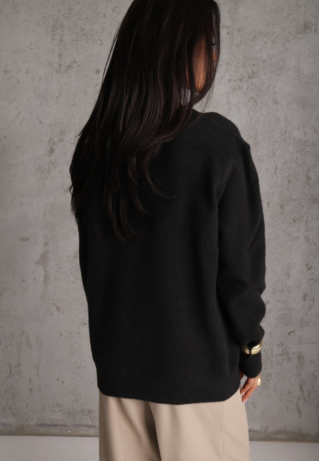 j&x Cardigan descheiat cu nasturi metalici Vizma Bej Negru