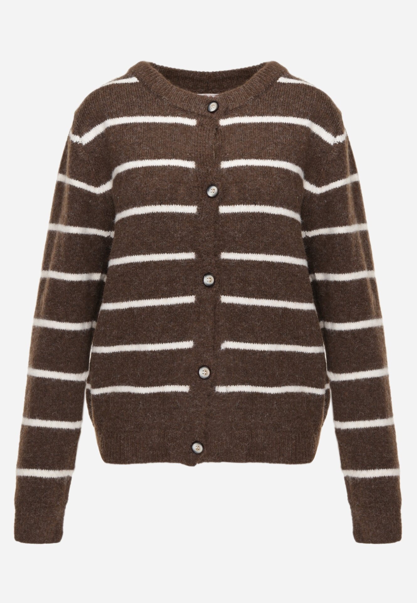 j&x Cardigan din bumbac și lână merinos cu nasturi decorat cu dungi Forgann Maro