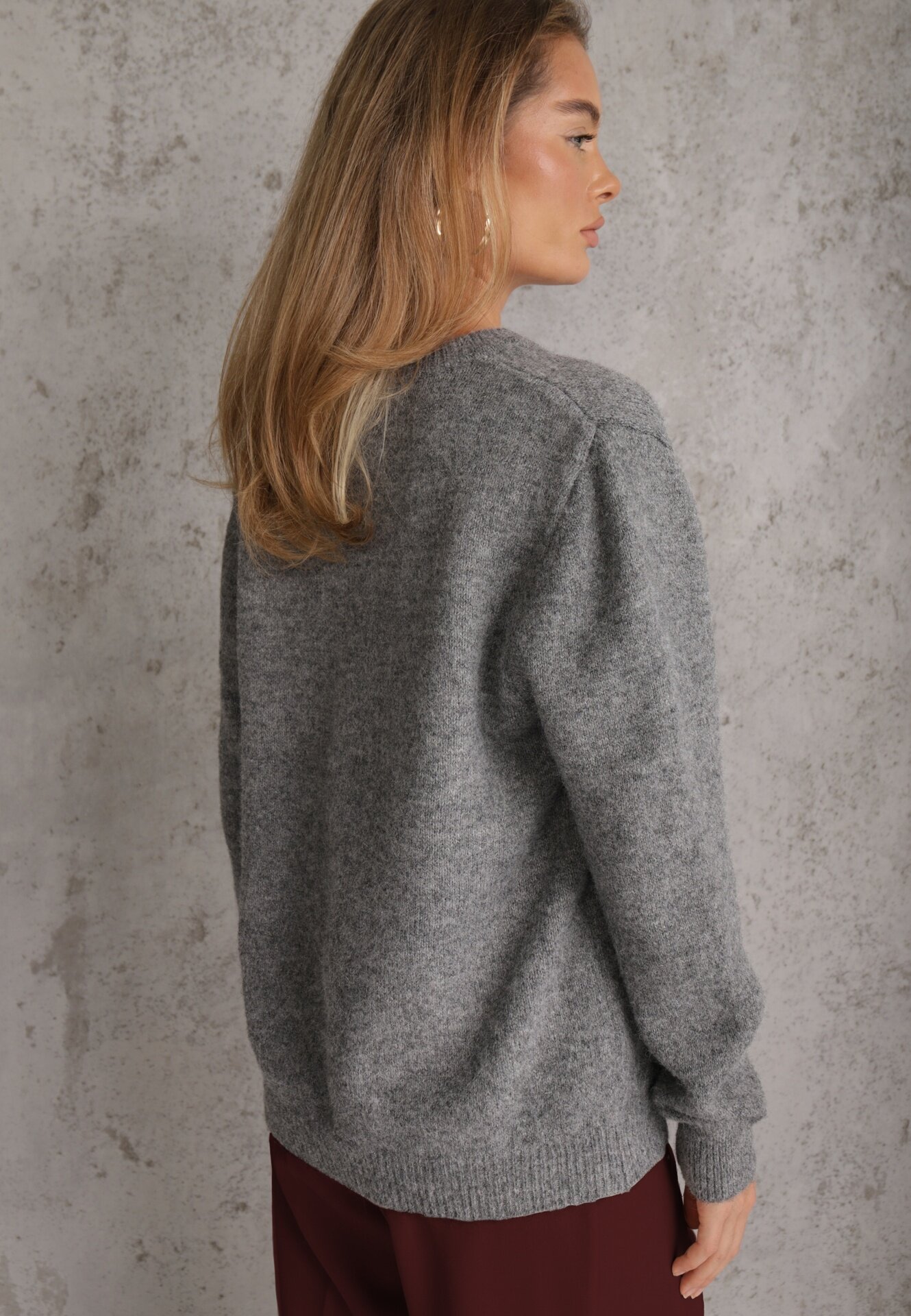 j&x Cardigan elegant din lână și bumbac cu nasturi și buzunare decorative Anubassa Gri