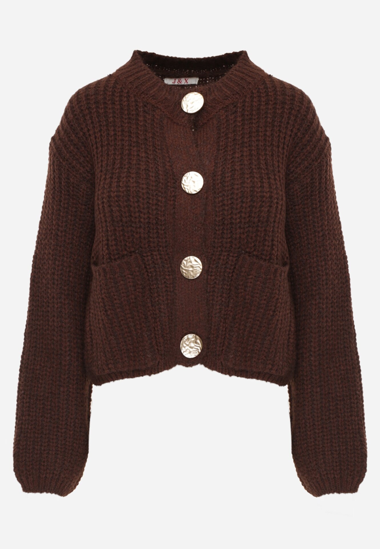 j&x Cardigan oversized cu lână și nasturi decorativi Anollis Maro