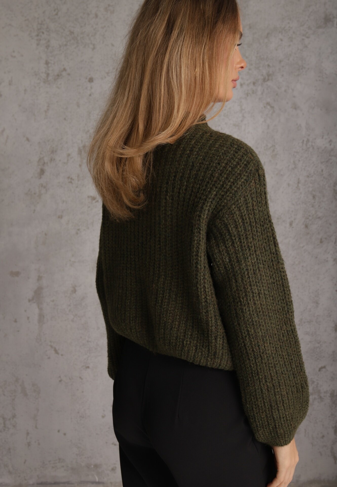 j&x Cardigan oversized cu lână și nasturi decorativi Anollis Verde