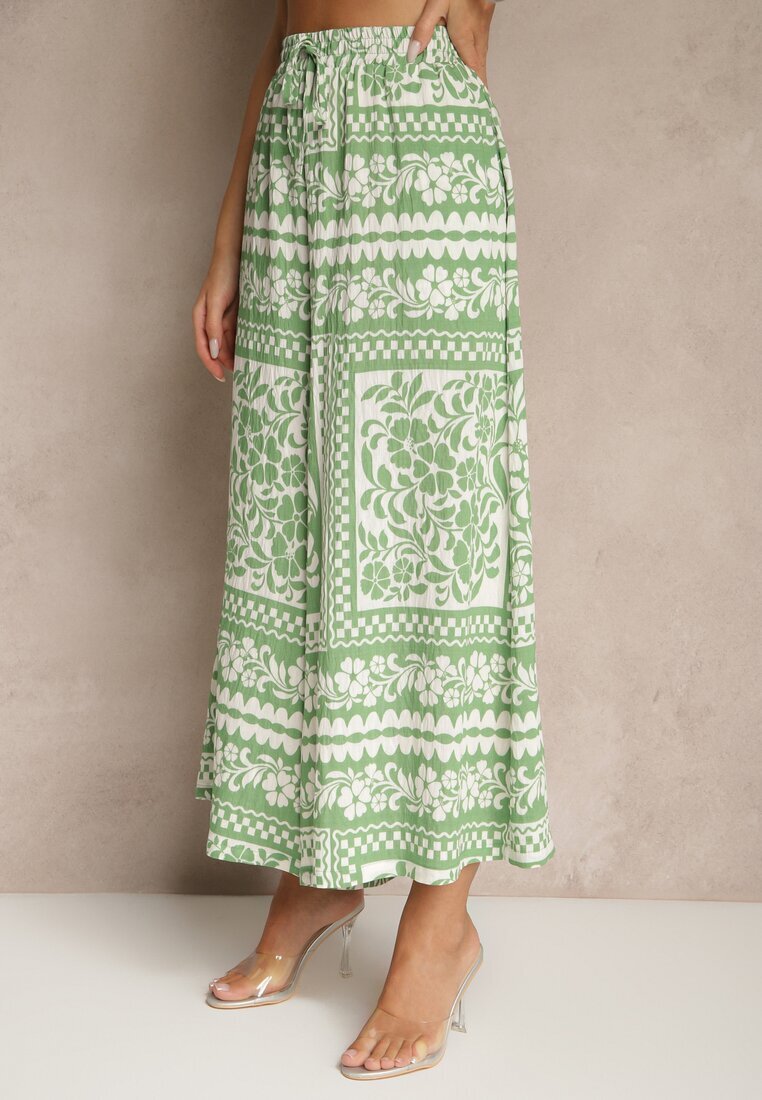 j&x Compleu Verde deschis din viscoză cu model floral Cămașă și Pantaloni Sonelienna