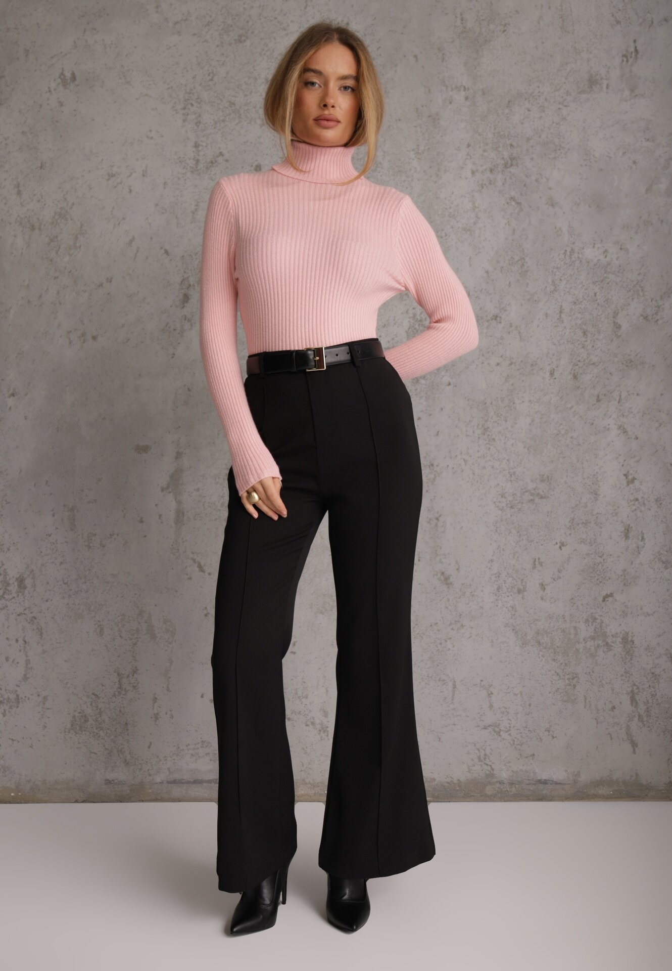 j&x Cu guler înalt cu bumbac Slim fit din material elastic Kuarisa Roz