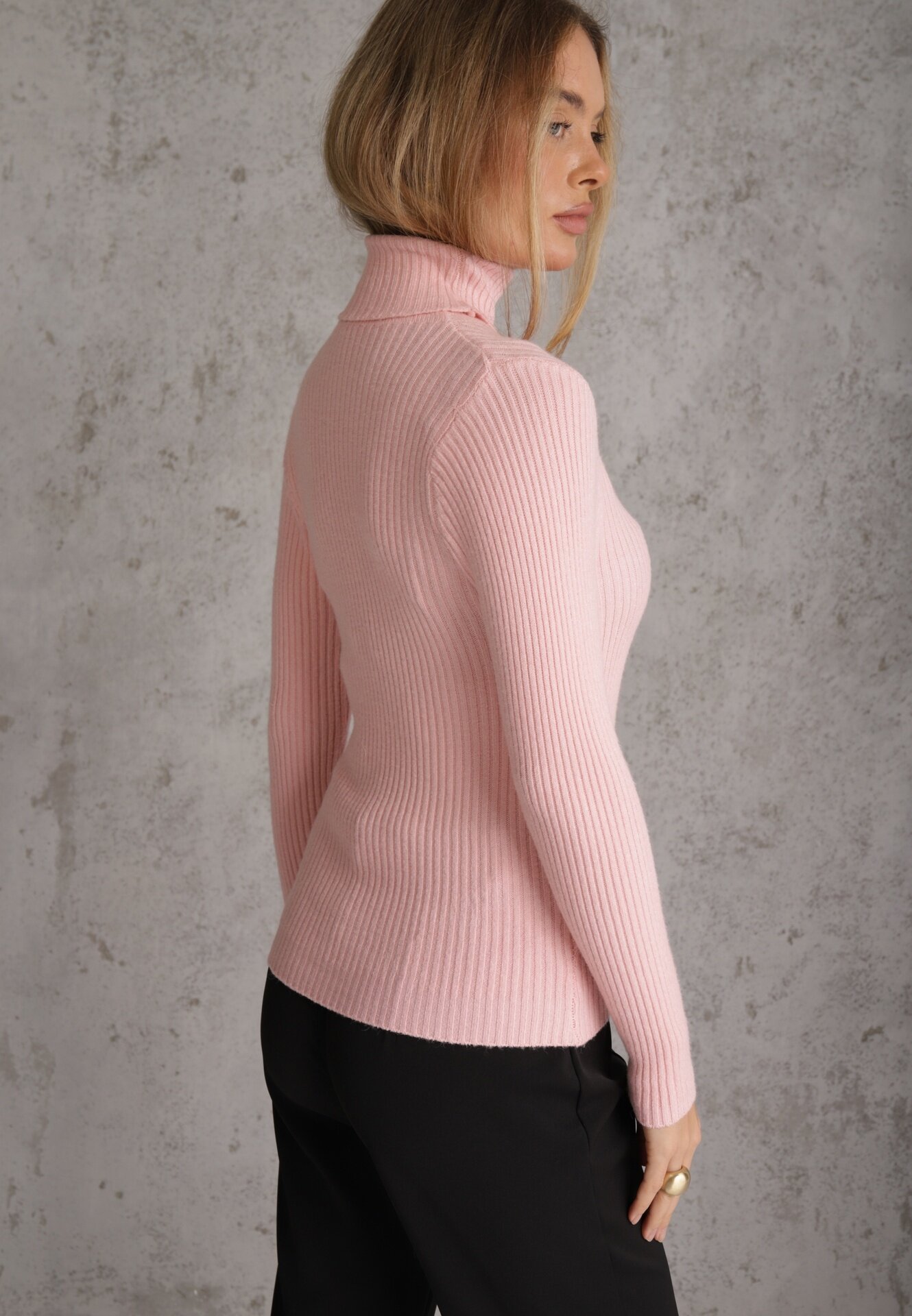 j&x Cu guler înalt cu bumbac Slim fit din material elastic Kuarisa Roz