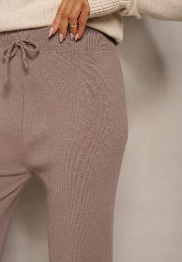j&x Pantaloni gri închis cu croi larg Talie înaltă cu Circonii și elastic la talie Loreitha