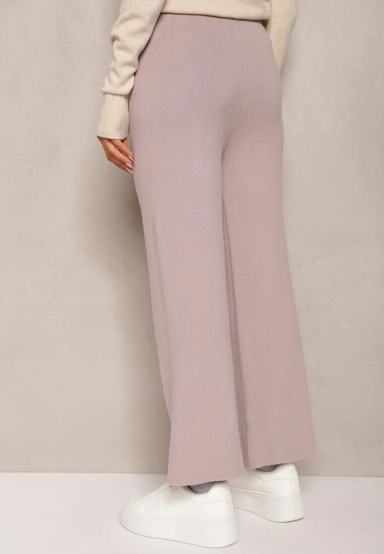 j&x Pantaloni Mov deschis cu croială largă talie înaltă cu Zirconii și elastic în talie Loreitha