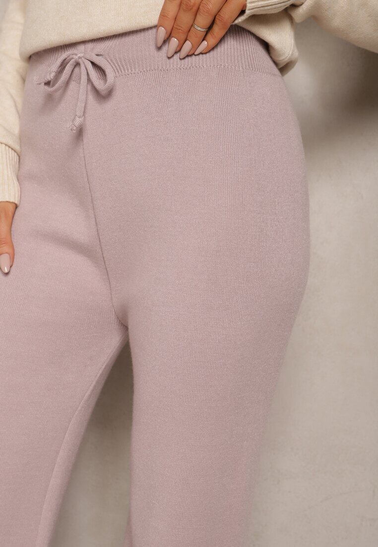 j&x Pantaloni Mov deschis cu croială largă talie înaltă cu Zirconii și elastic în talie Loreitha
