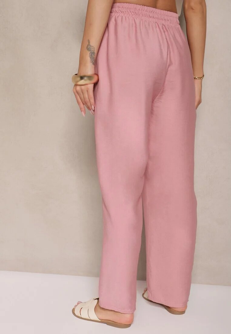 j&x Pantaloni Roz cu Bumbac decorate cu șnur Voreia