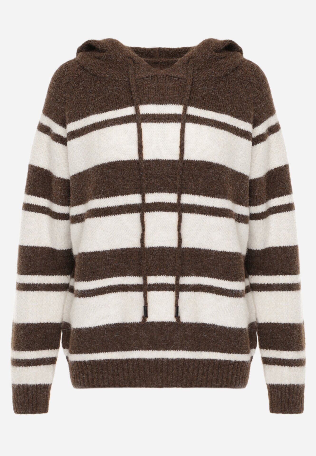j&x Pulover cu glugă din tricot cu lână și bumbac Edelmi Maro