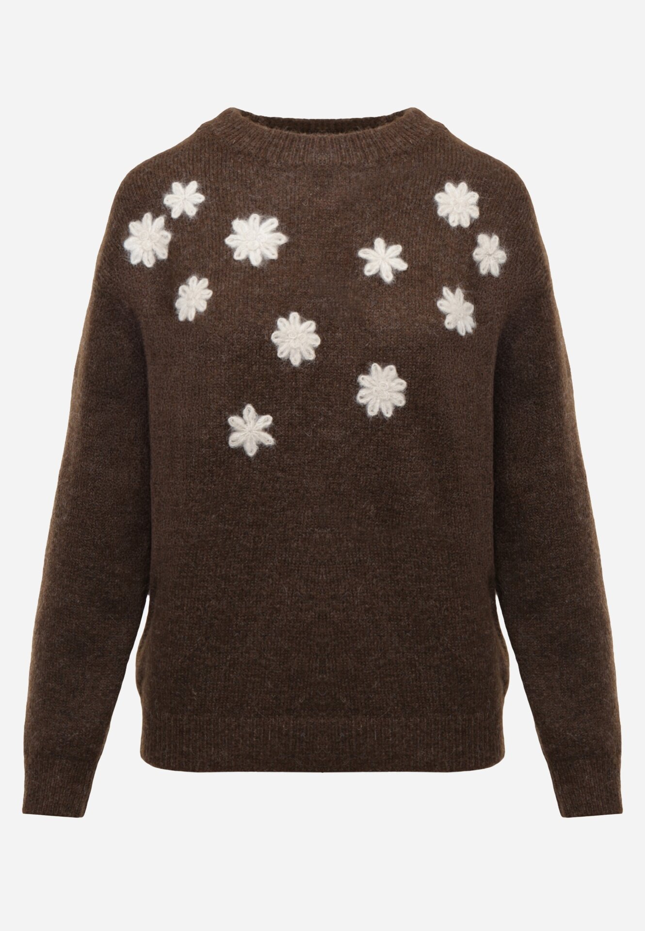 j&x Pulover cu lână bumbac și broderie florală Merisse Maro