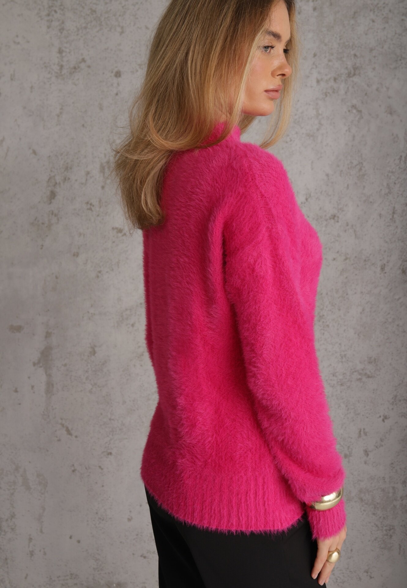 j&x Pulover cu lână și cu guler înalt Deomiora Fucsia
