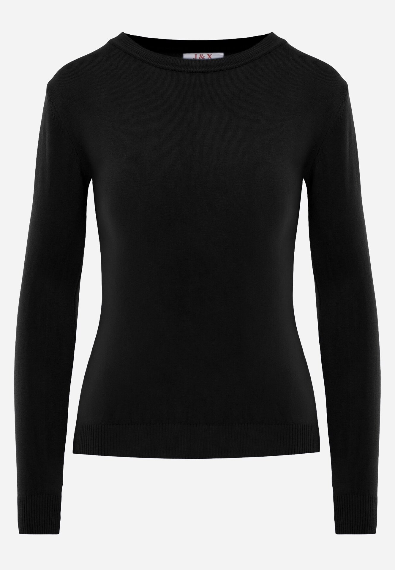 j&x Pulover din bumbac în stil minimalist Radeken Negru