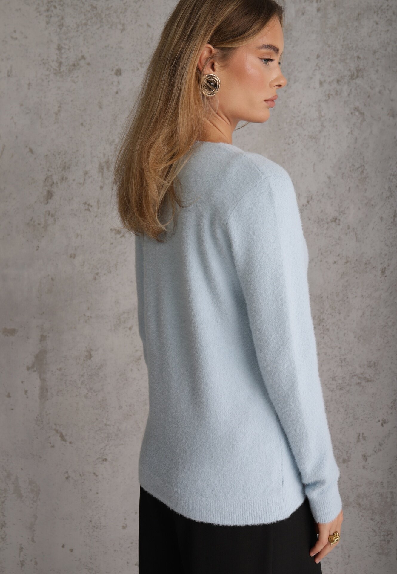 j&x Pulover din lână în stil minimalist Joslina Albastru
