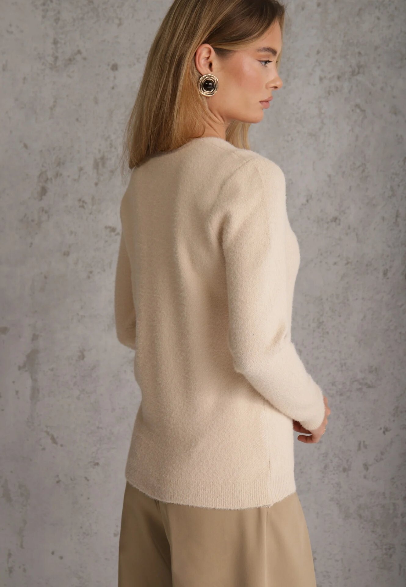 j&x Pulover din lână în stil minimalist Joslina Bej
