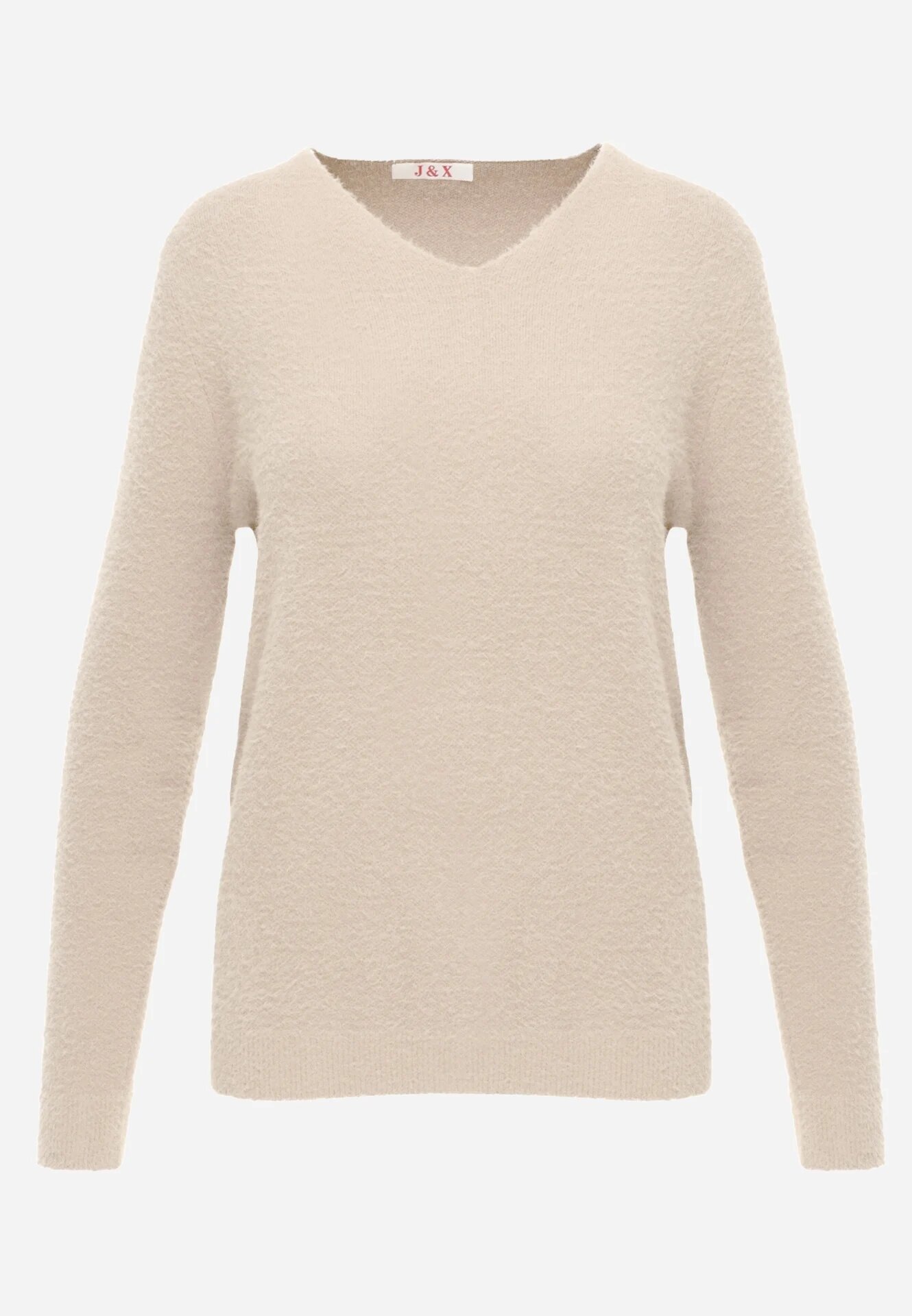 j&x Pulover din lână în stil minimalist Joslina Bej