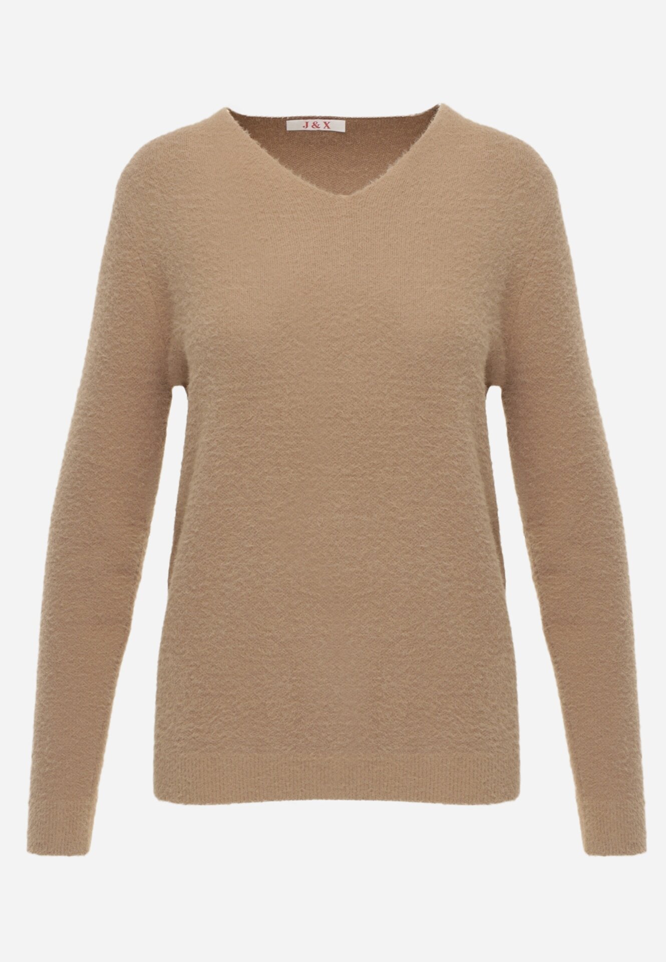 j&x Pulover din lână în stil minimalist Joslina Bej închis
