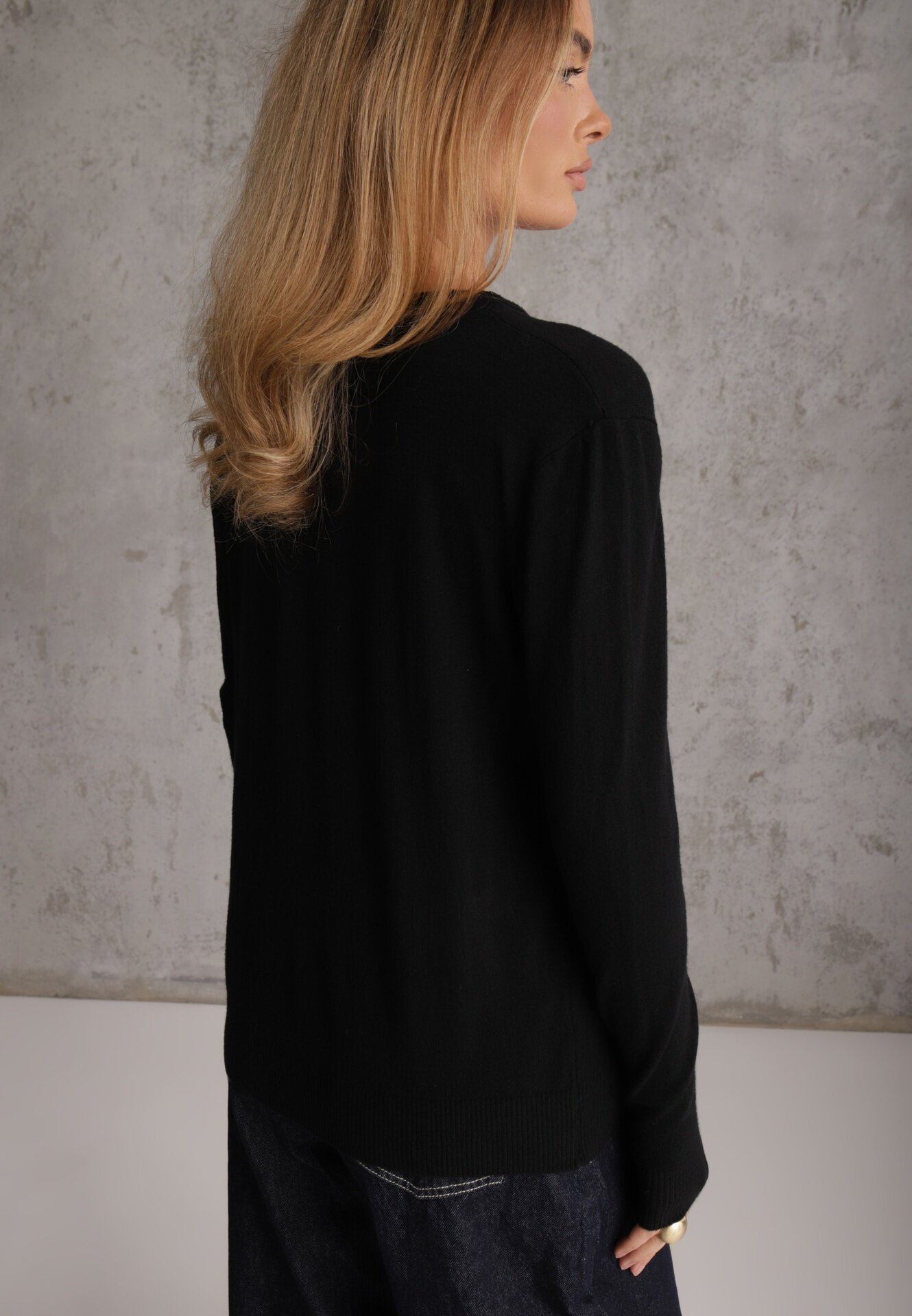 j&x Pulover minimalist Bellama Negru
