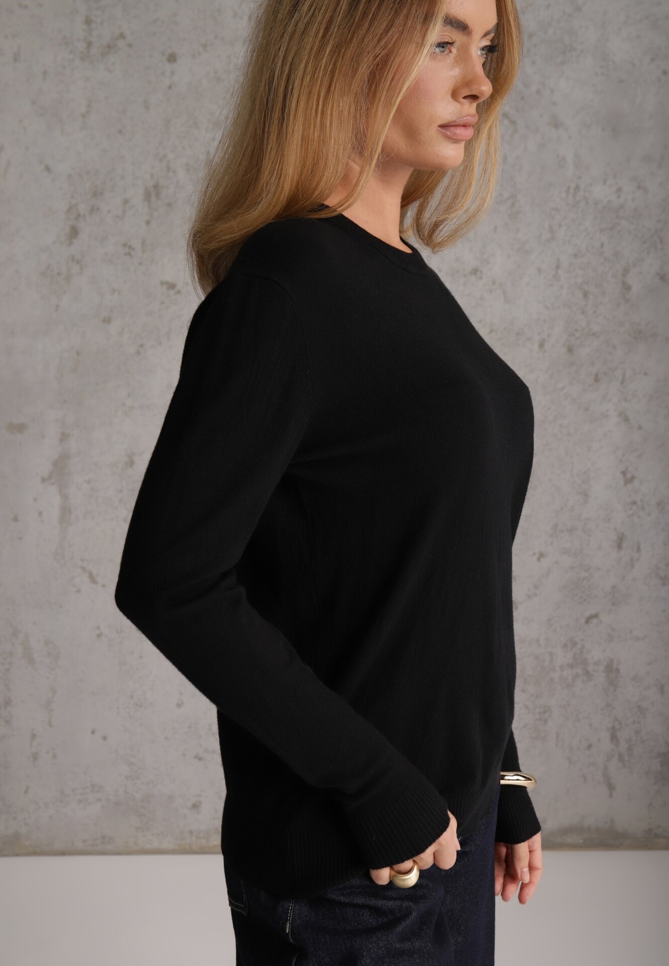 j&x Pulover minimalist Bellama Negru