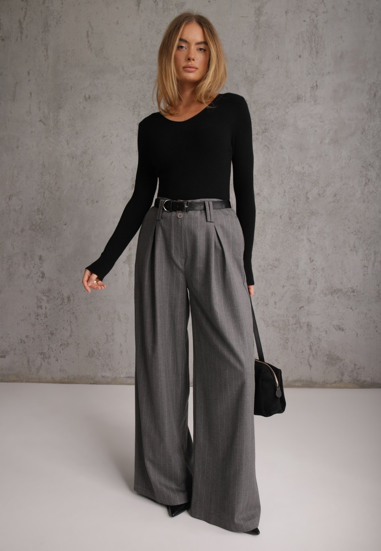 j&x Pulover Negru din Bumbac din Tricot Reiat Reisaria