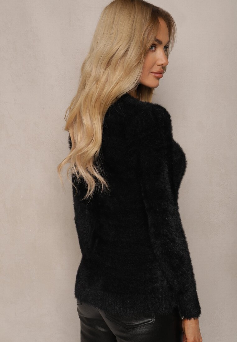 j&x Pulover Negru Din lână cu Alpacă Paffo