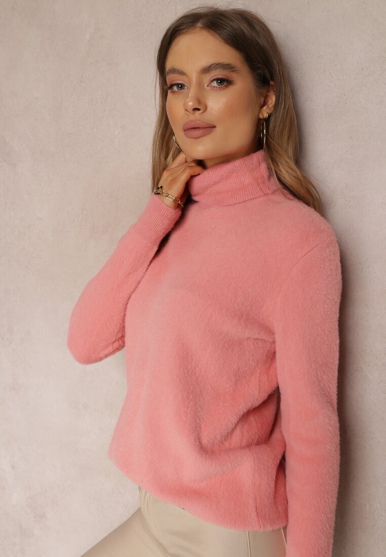 j&x Pulover Roz închis De lână Lung Lejer