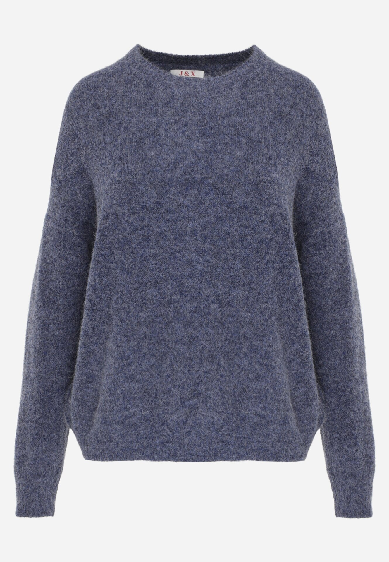 j&x Pulover simplu cu lână în stil Basic Tutia Bleumarin