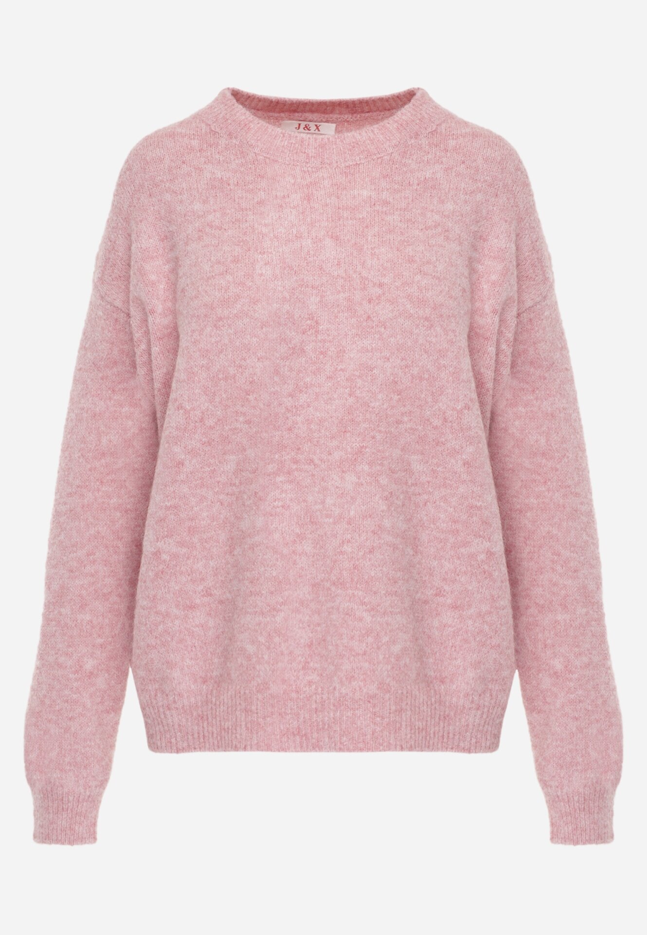 j&x Pulover simplu cu lână în stil Basic Tutia Roz