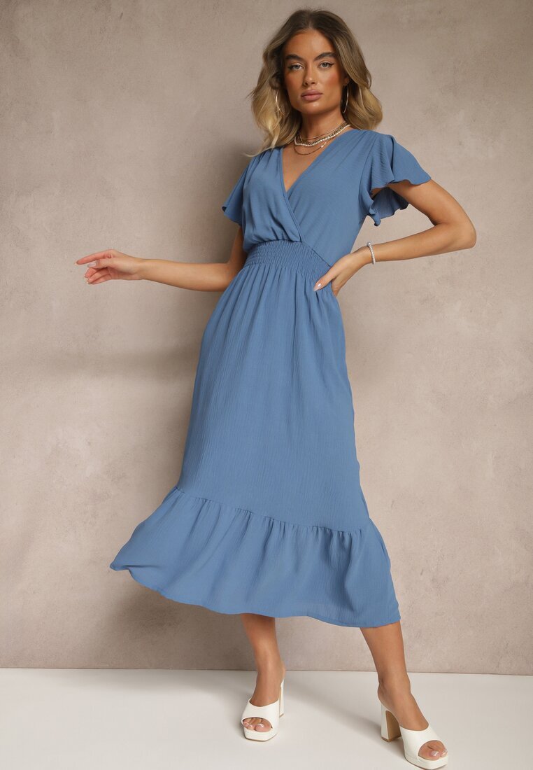 j&x Rochie Albastră Petrecută Cloș cu elastic în talie Reivione