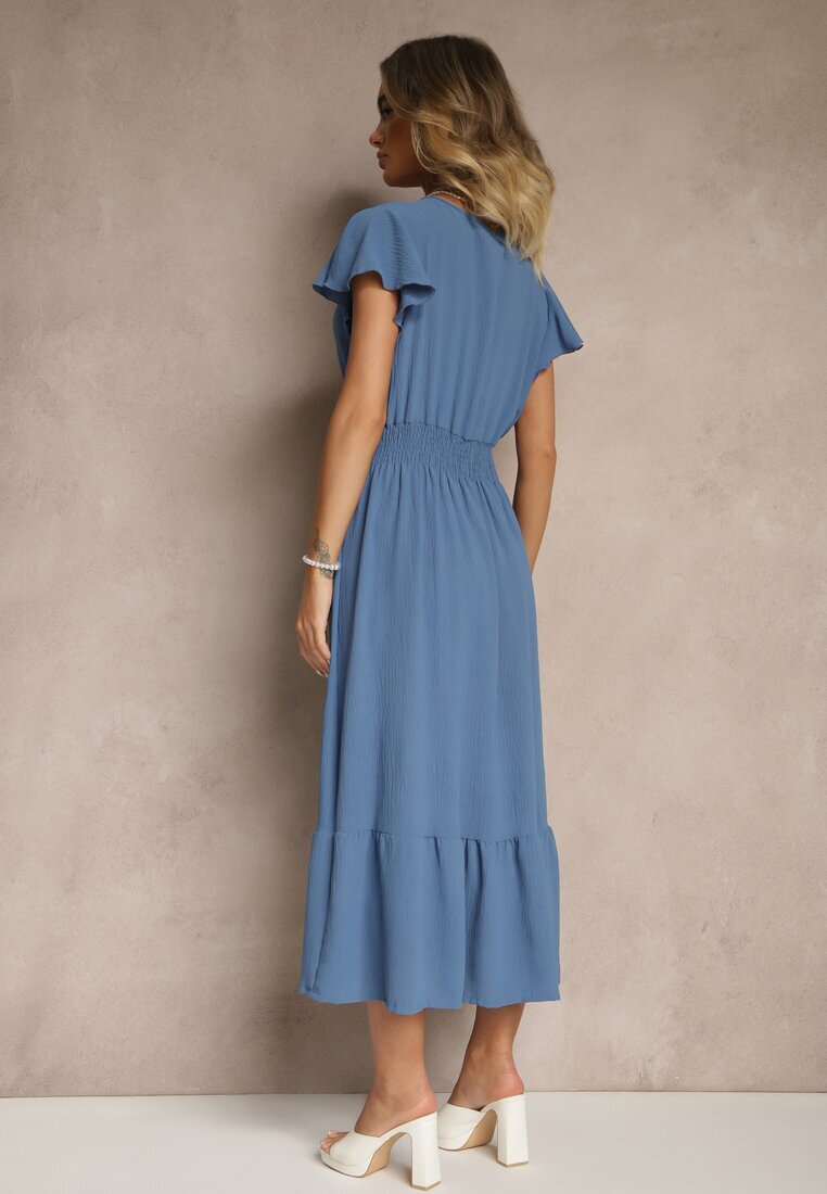 j&x Rochie Albastră Petrecută Cloș cu elastic în talie Reivione