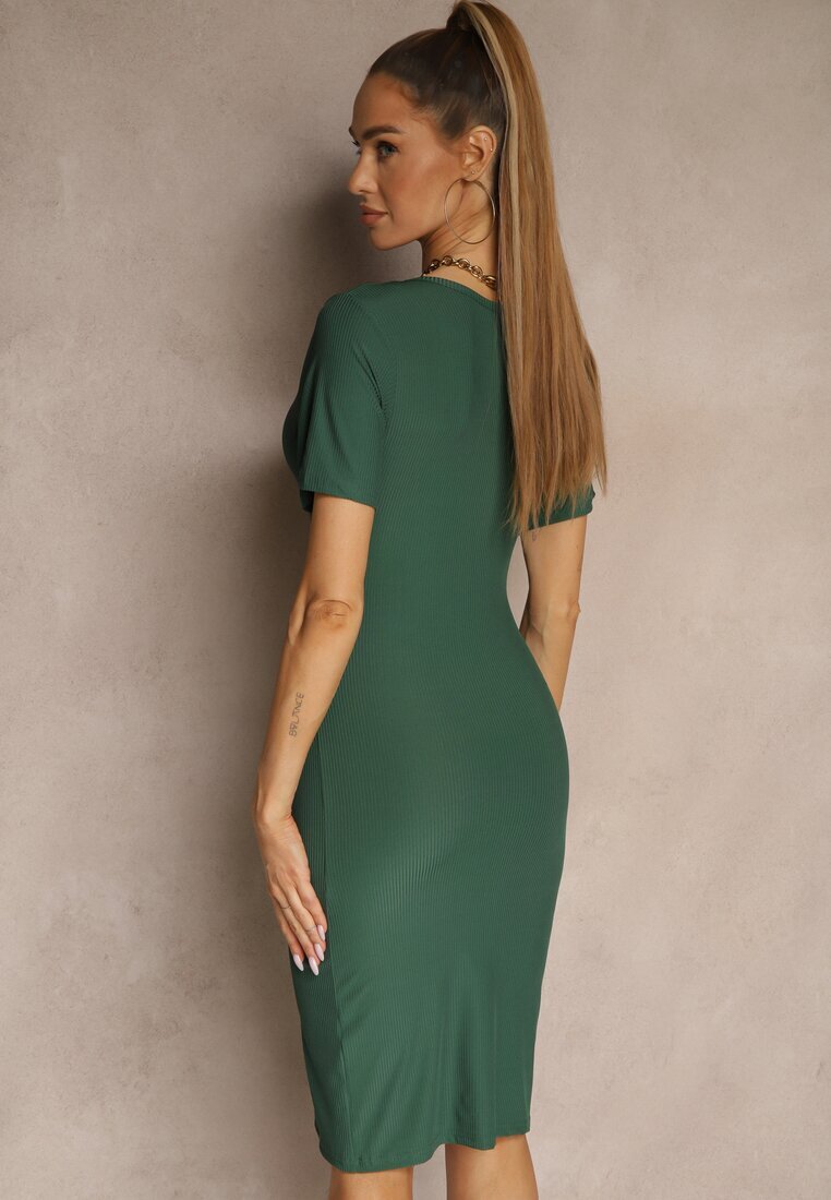 j&x Rochie Basică Verde cu Bumbac Lumaselle
