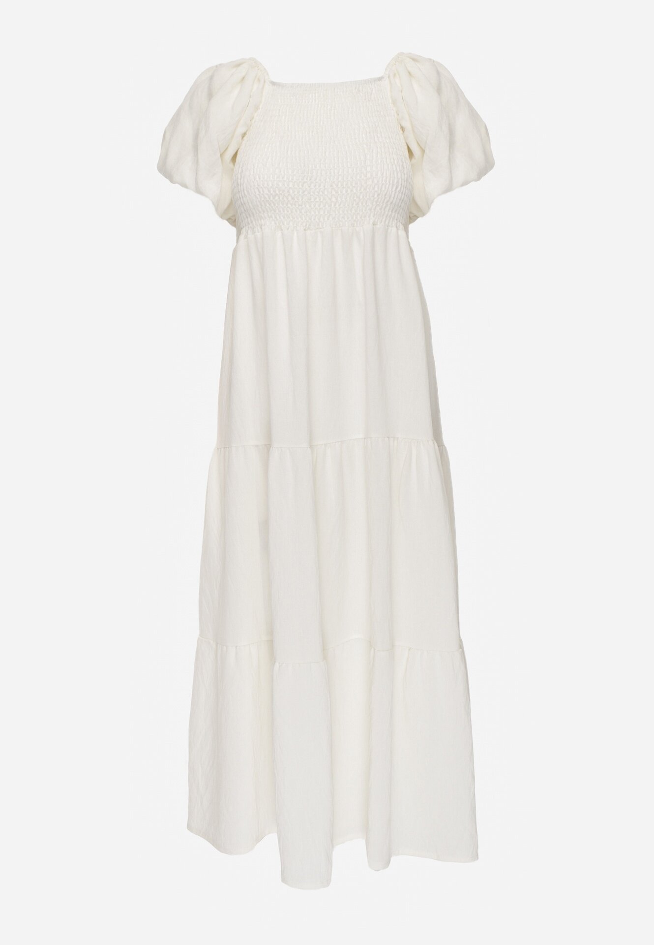 j&x Rochie Bej deschis din Viscoză cu Croi Evazat cu Mâneci Bufante Rosena