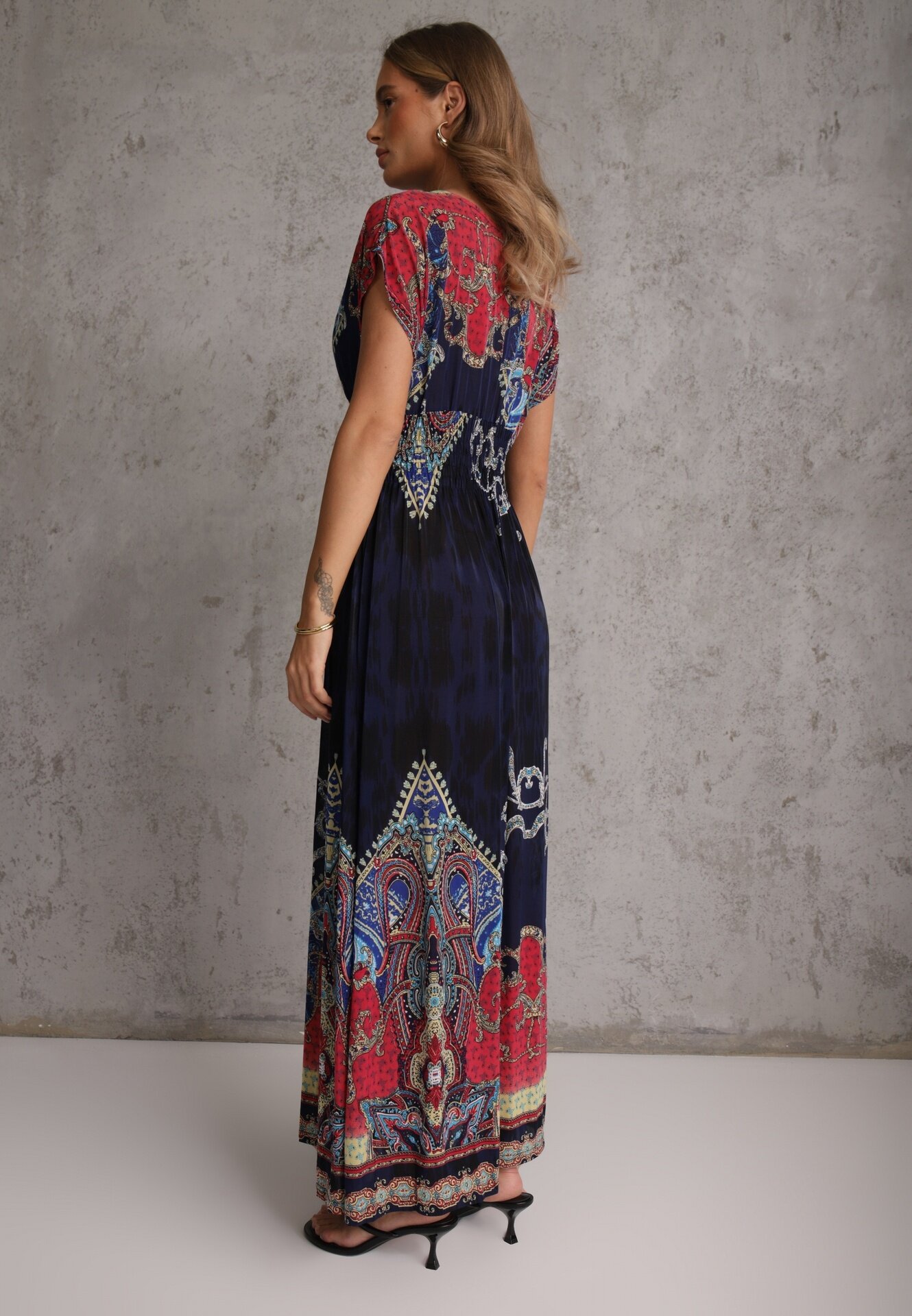 j&x Rochie Bleumarin cu croială petrecută cu imprimeu ornamental Nalori