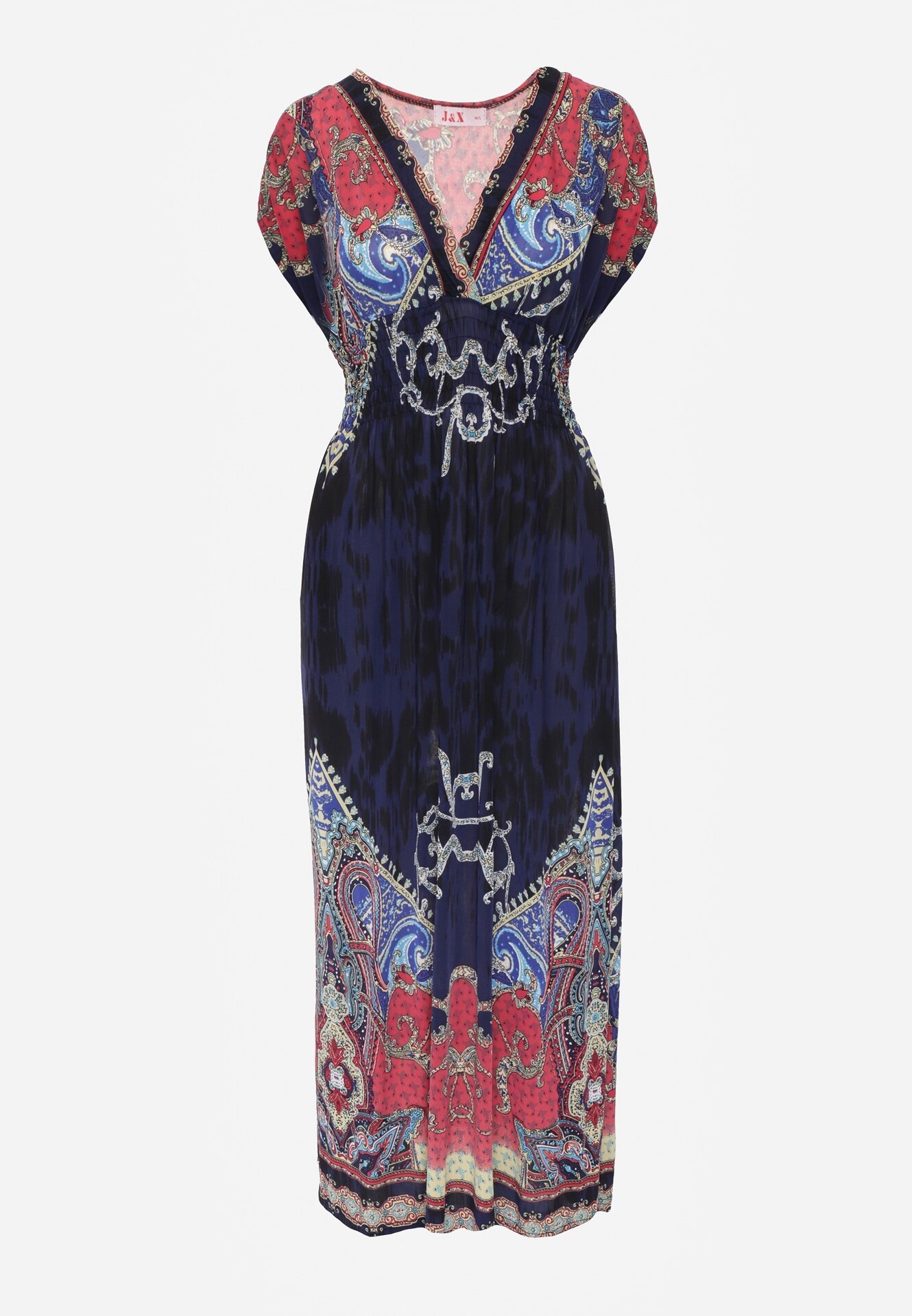 j&x Rochie Bleumarin cu croială petrecută cu imprimeu ornamental Nalori
